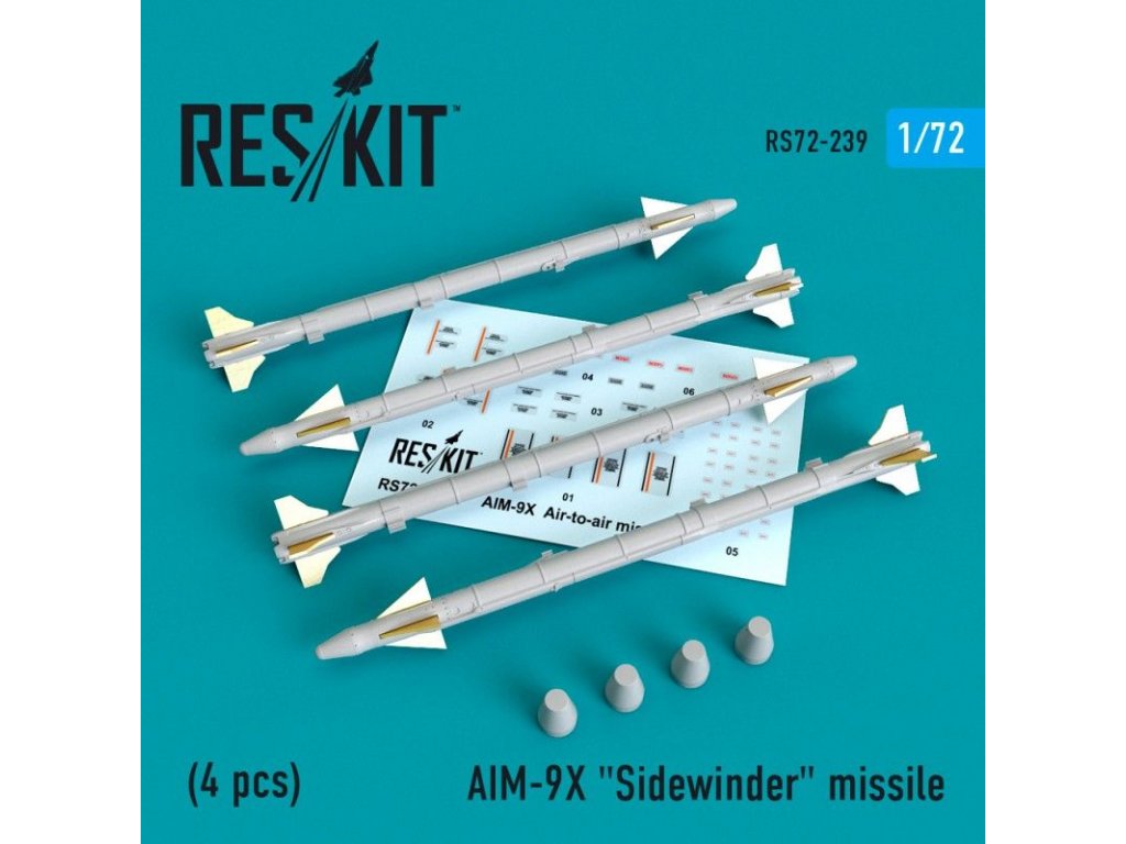 RESKIT 1/72 AIM-9X Sidewinder missile (4 pcs.)