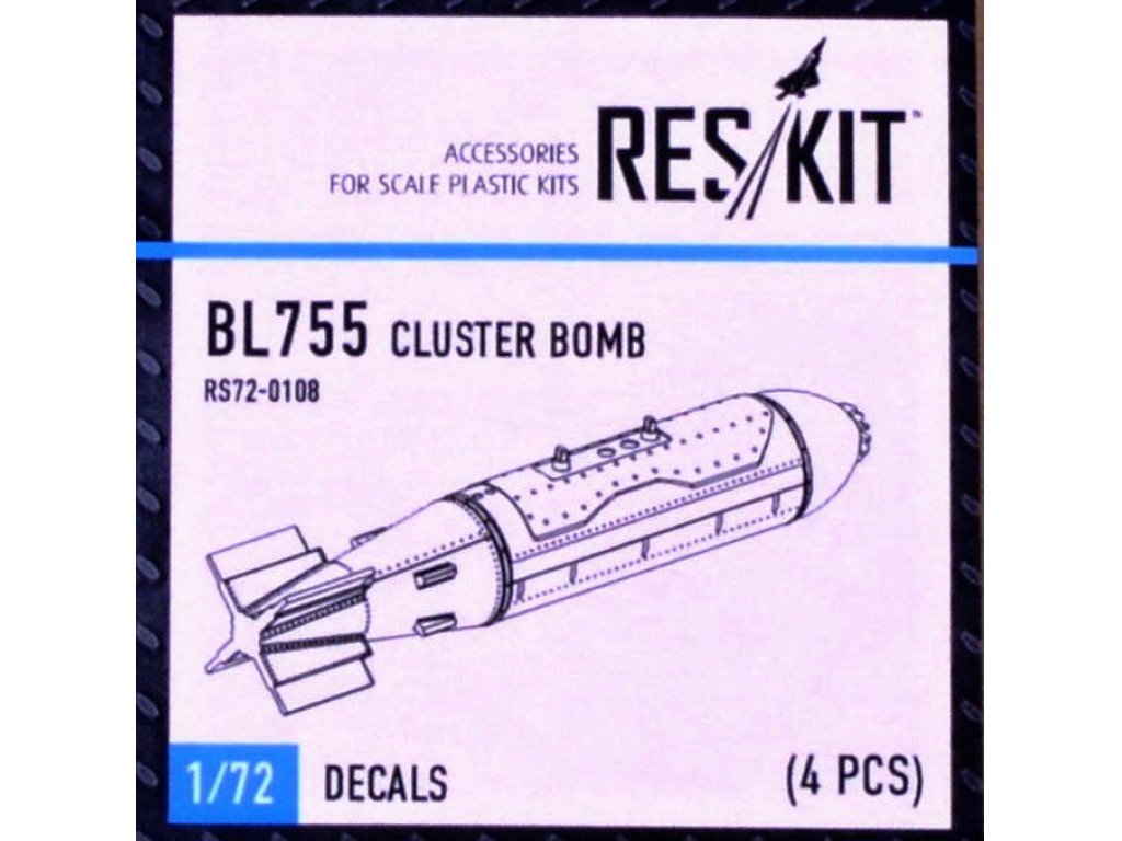 RESKIT 1/72 BL755 Cluster Bomb for 4 pcs.