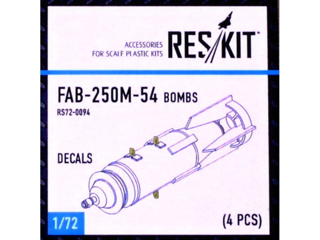RESKIT 1/72 FAB-250M-54 Bombs for 4 pcs.