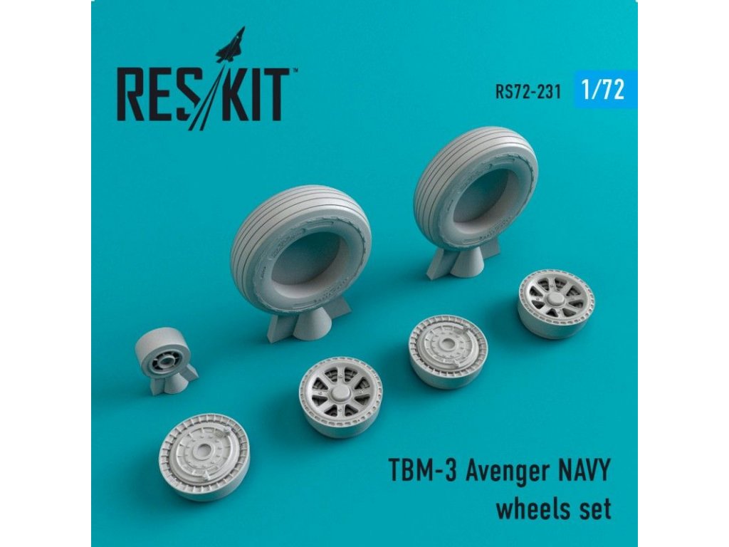 RESKIT 1/72 TBM-3 Avenger NAVY wheels for ACA/HAS
