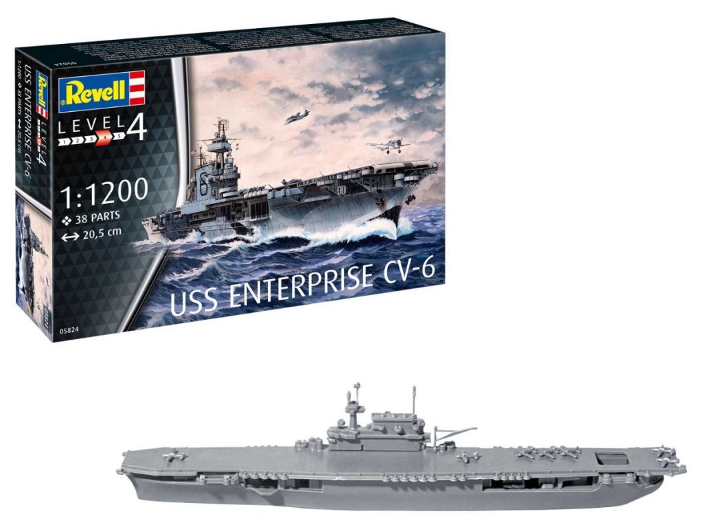 REVELL 1/1200 Model Set USS Enterprise CV-6