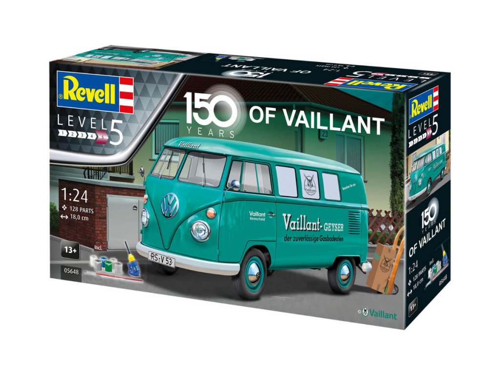 REVELL 1/24 Gift Set 150 Years of Vaillant VW T1 Bus