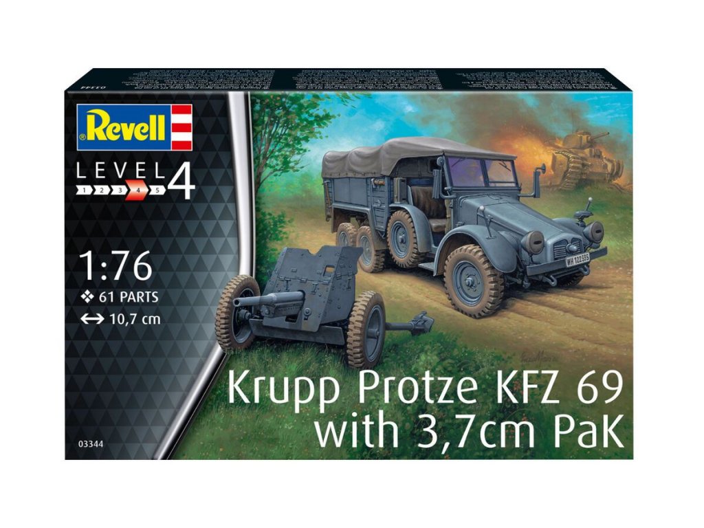 REVELL 1/76 Krupp Protze KFZ 69 with 3,7cm Pak