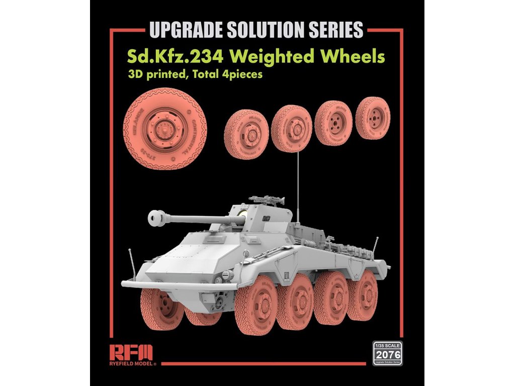 RFM 1/35 2076 Sd.Kfz.234/4 3D Printed Wheels Type A (8 pcs)