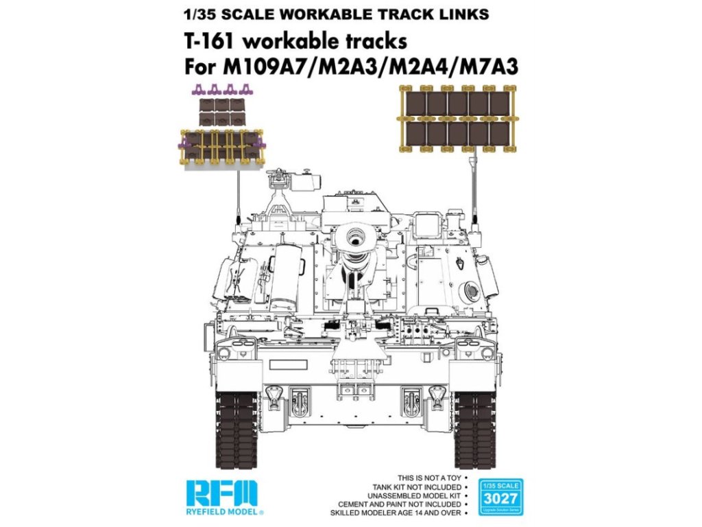 RFM 1/35 3027 T-161 Workable Tracks for M109A7/M2A3/M2A4/M7A3 (Plastic)