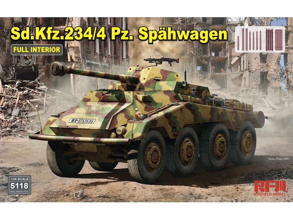 RFM 1/35 5118 Sd.Kfz.234/4 Pz.Spähwagen with Full Interior