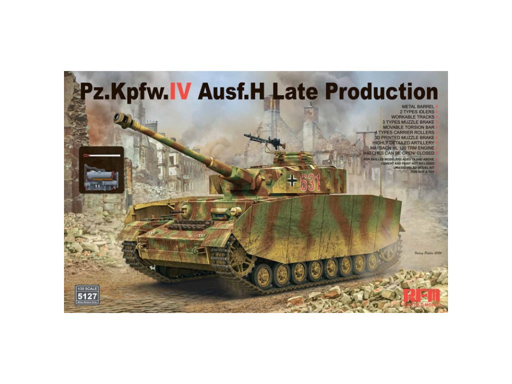 RFM 1/35 5127 Pz.Kpfw.IV Ausf.H Late Production w/ Workable Tracks