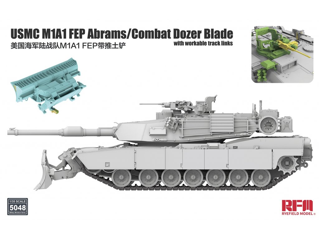 RFM 1/35 USMC M1A1 FEP Abrams/Combat Dozer Blade with workable track links