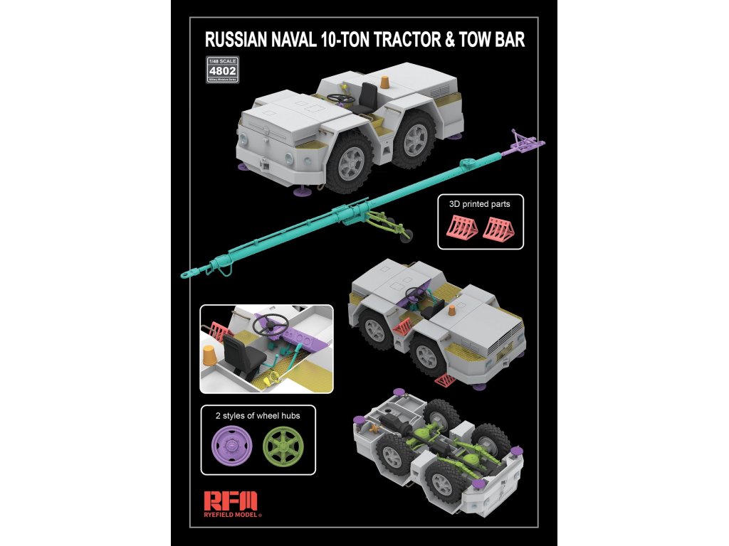 RFM 1/48 4802 Russian Naval 10-Ton Tractor & Tow Bar