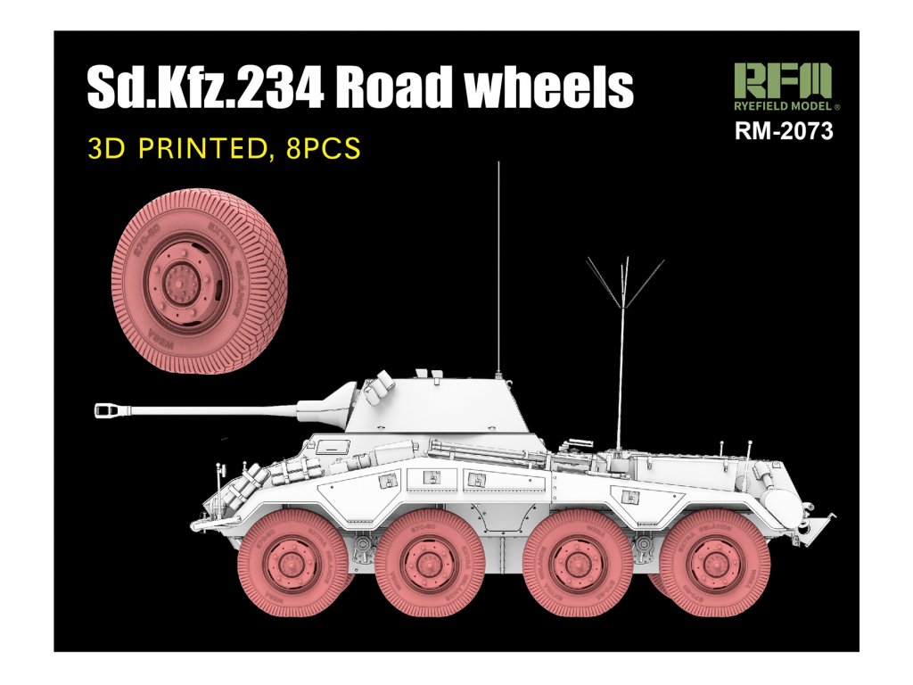 RFM 2073 1/35 Sd.Kfz. 234 Road Wheels 3D Printed (8 pcs.)