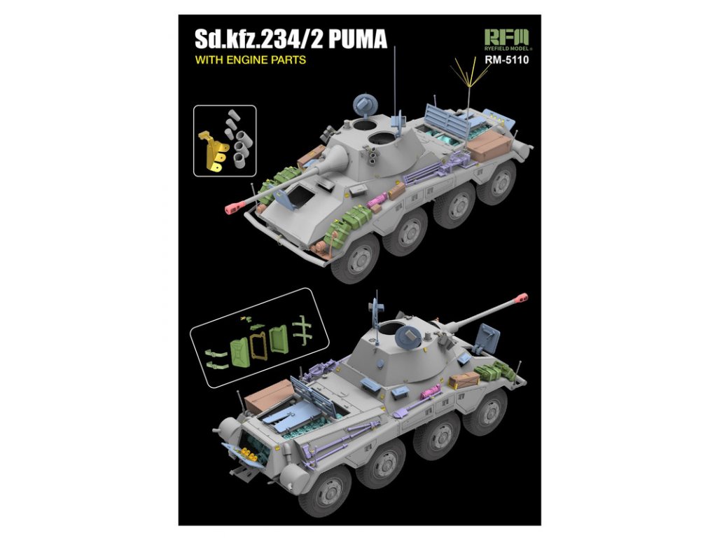 RFM 5110 1/35 Sd.kfz 234/2 Puma w/ Engine Parts