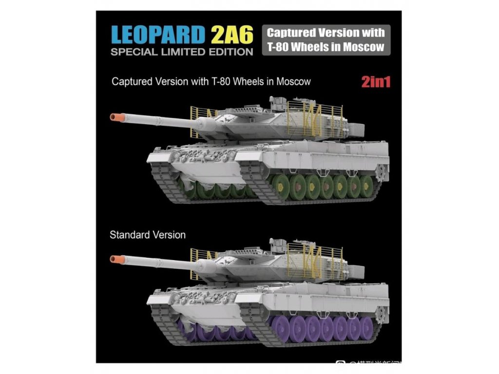 RFM 5114 1/35 Leopard 2A6 Captured Version with T-80 Wheels in Moscow 2 in 1 Limited Edition