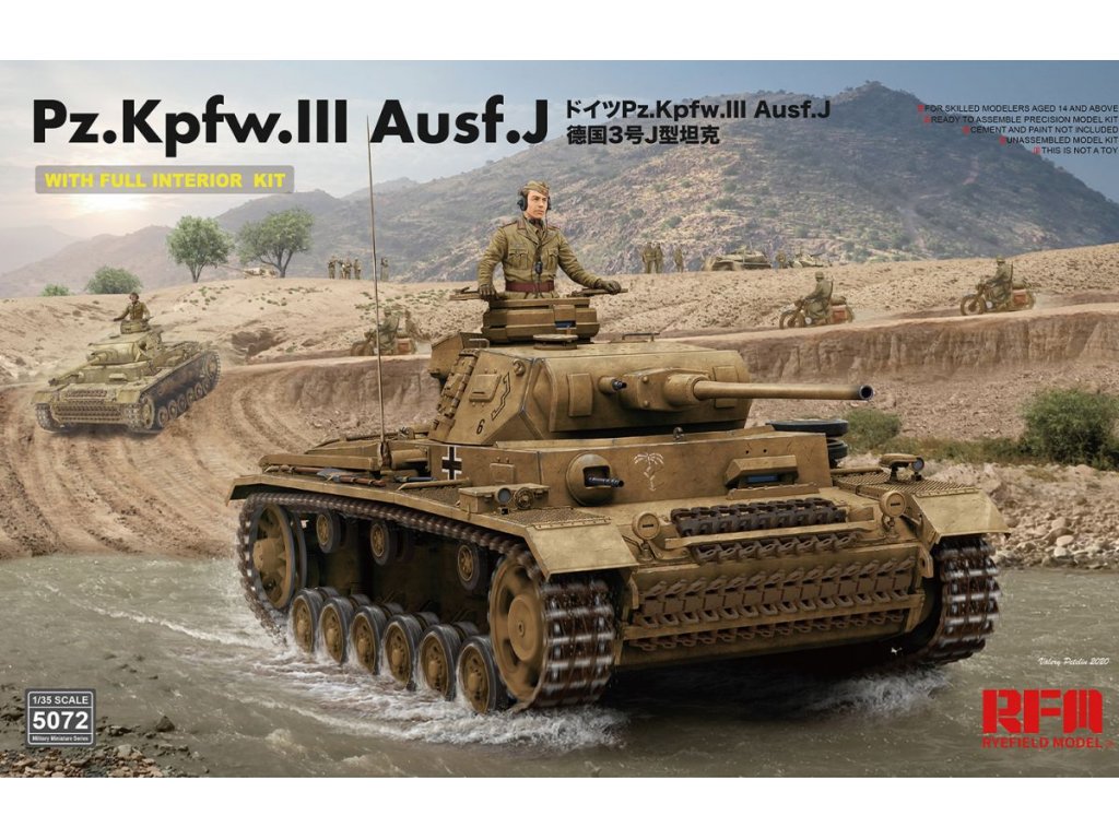 RYE FIELD 1/35 Pz.Kpfw.III Ausf.J with full interior kit