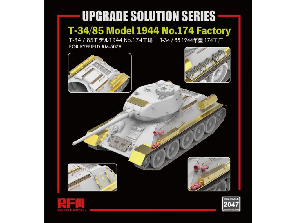 RYE FIELD 1/35 Upgrade for RM-5079 T-34/85 Model 1944 No.174 Factory - Upgrade Solution Series