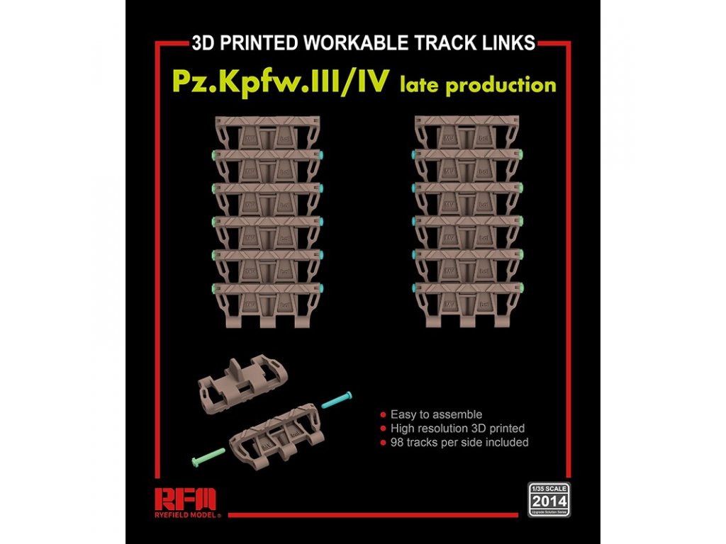 RYE FIELD 1/35 Workable Track Links for Pz.Kpfw. III/IV Late Production