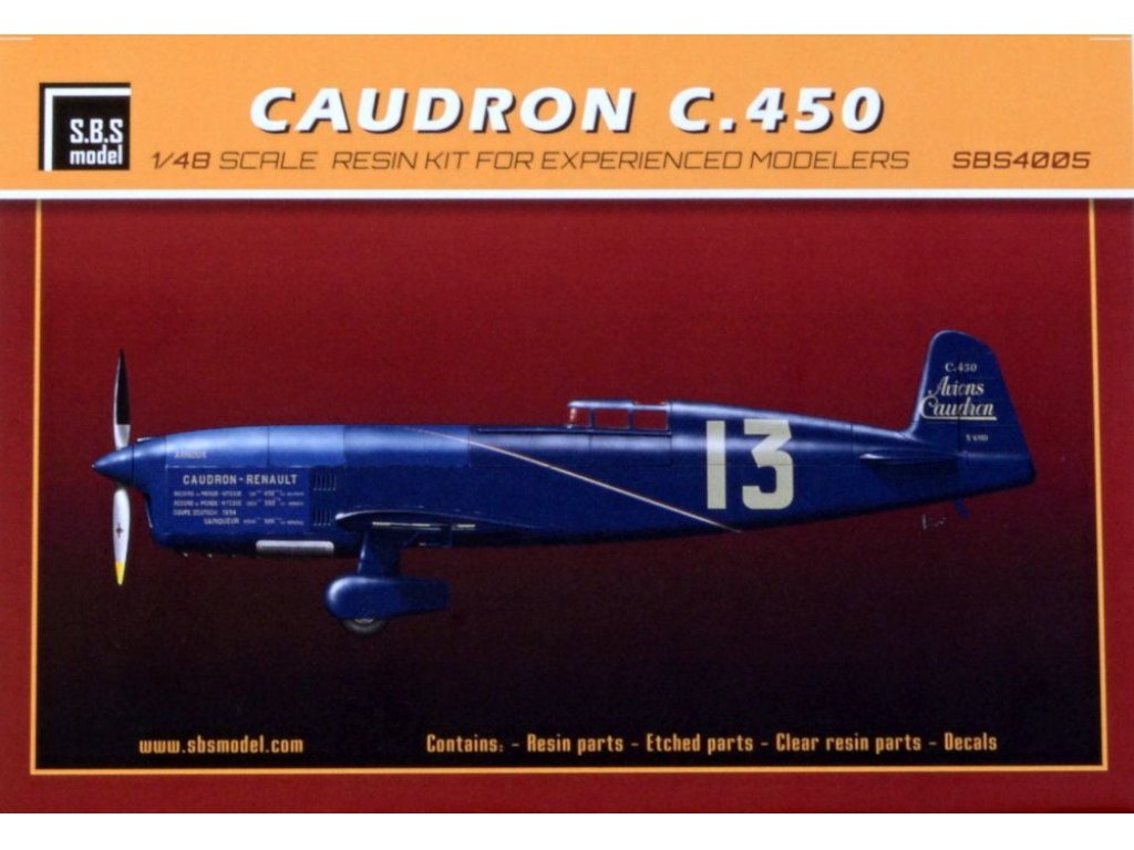 SBS MODEL 1/48 Caudron C.450 1934-1935 Resin kit