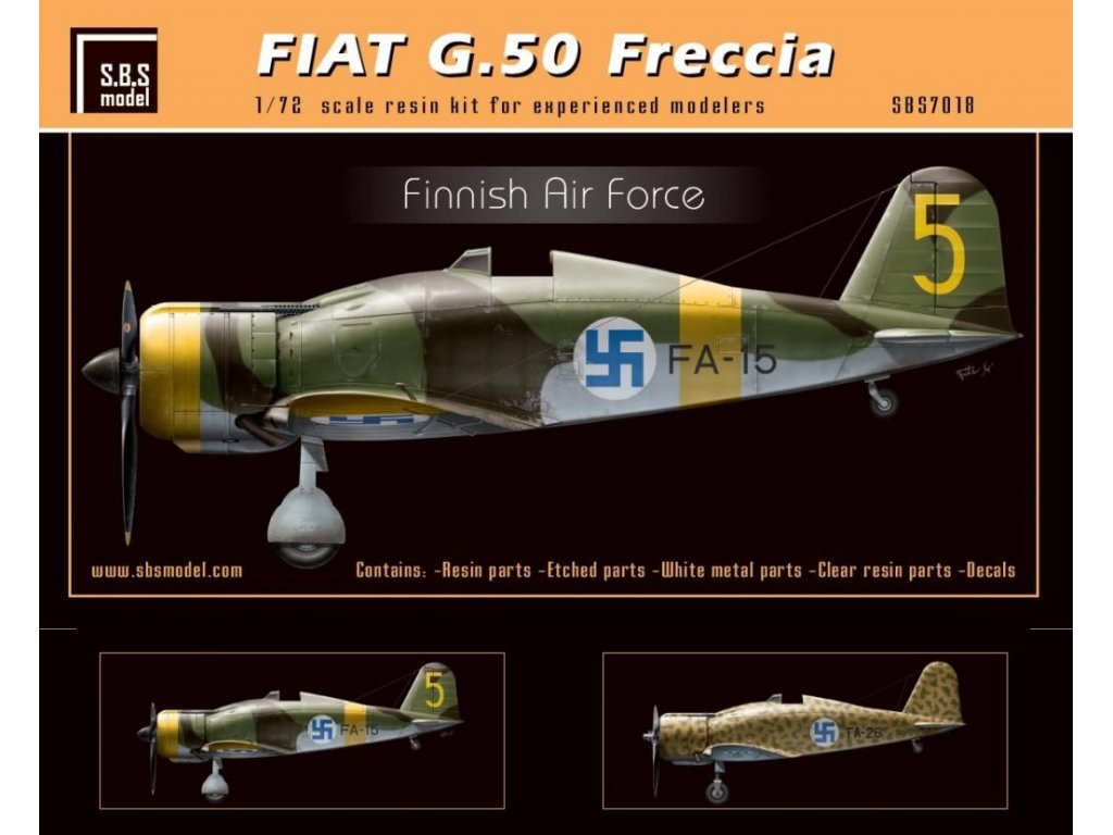 SBS MODEL 1/72 Fiat G.50 Freccia Finnish AF (resin kit)