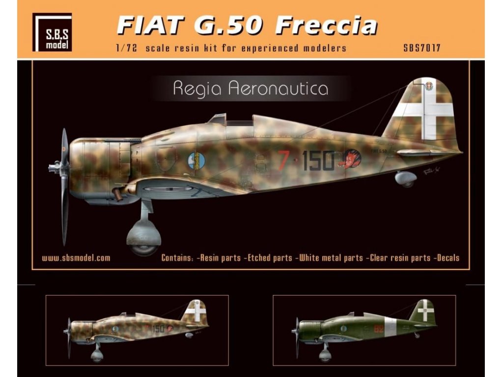 SBS MODEL 1/72 Fiat G.50 Freccia Regia Aeronautica (res.kit)