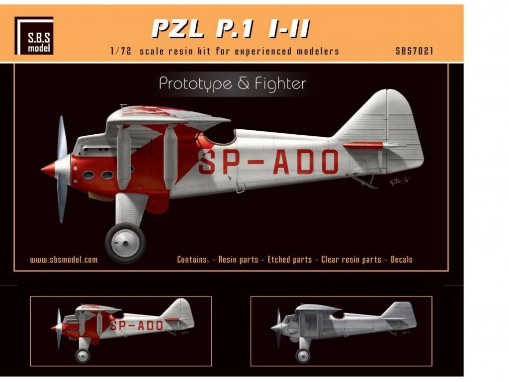 SBS MODEL 1/72 PZL P.1 I/II Prototype Fighter (resin kit)