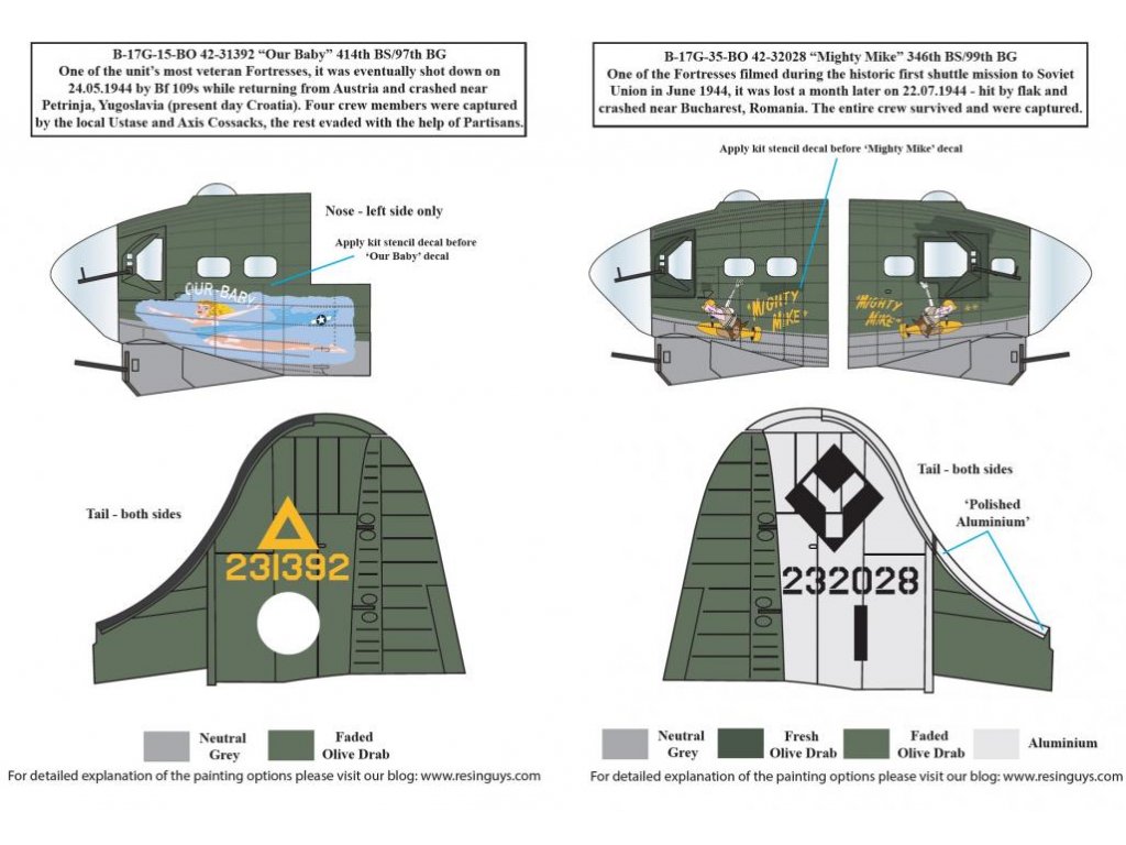 SBS MODELS 1/72 Decal B-17G 'US 15th Air Force in Italy'