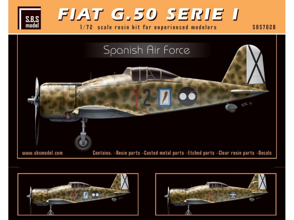 SBS MODELS 1/72 Fiat G.50 Serie I Spanish Air Force