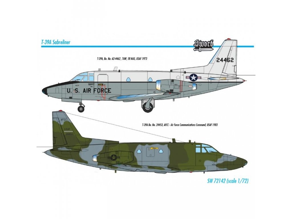 SWORD 1/72 T-39A Saberliner 2x USAF camo