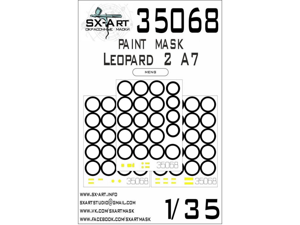 SX-ART 1/35 Leopard 2A7 Painting mask for MENG