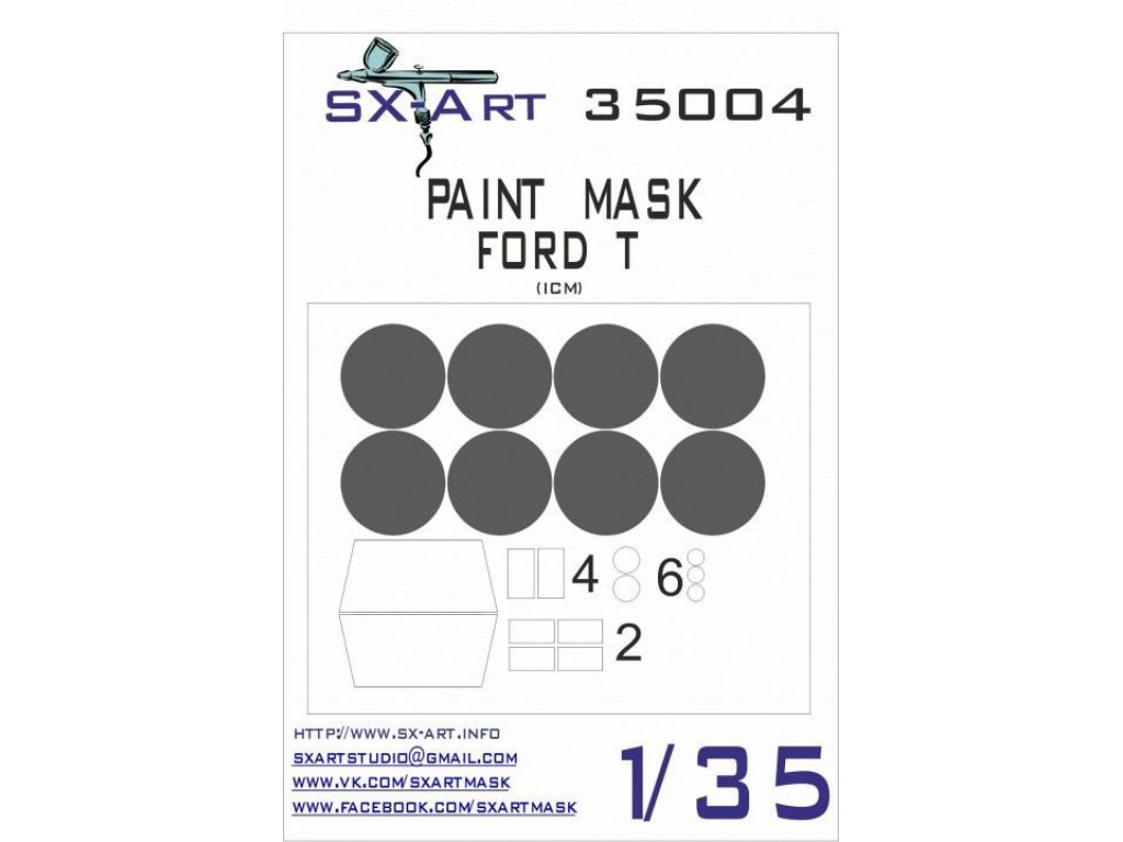 SX-ART 1/35 Mask Ford T Painting Mask for ICM