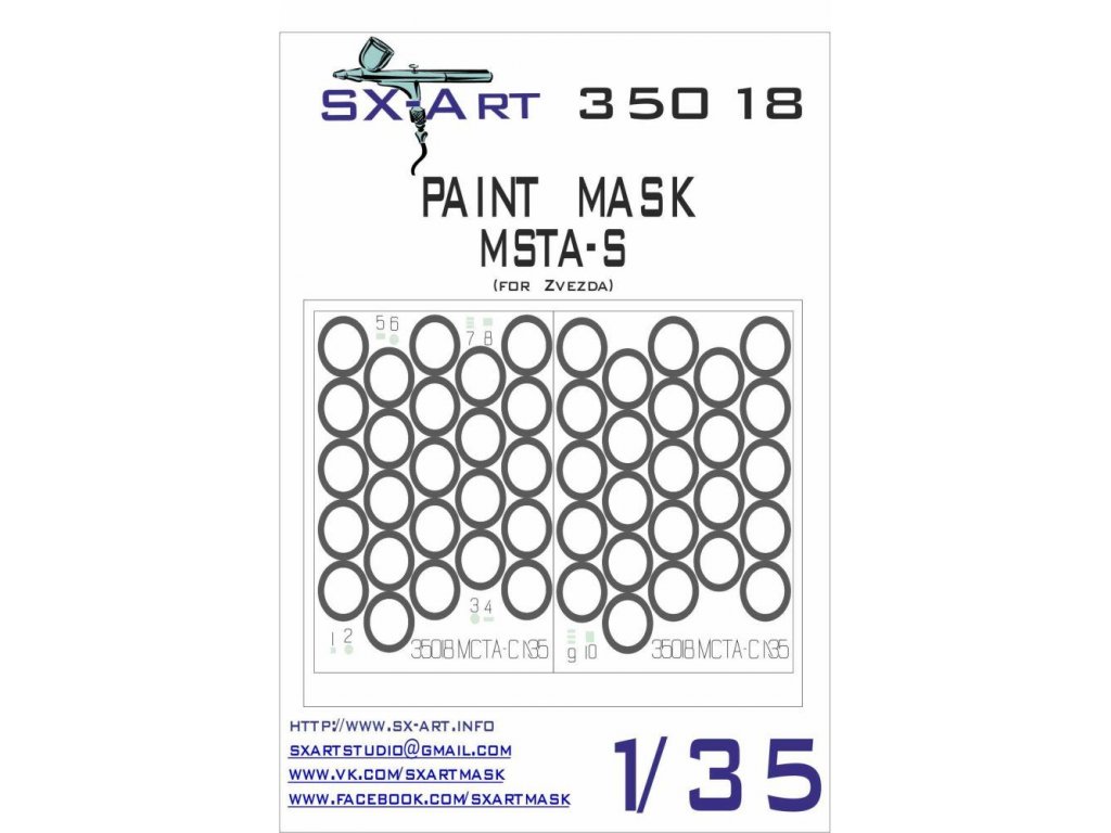 SX-ART 1/35 Mask MSTA-S Painting Mask for ZVE