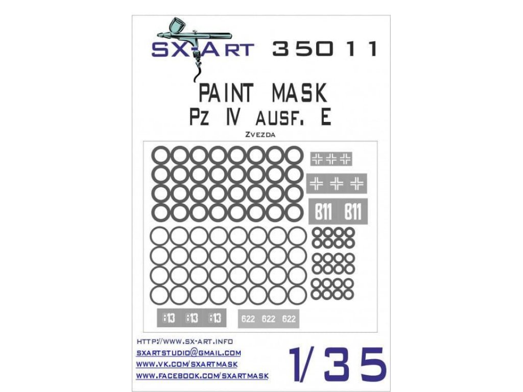 SX-ART 1/35 Mask Pz. IV Ausf. E Painting Mask for ZVE