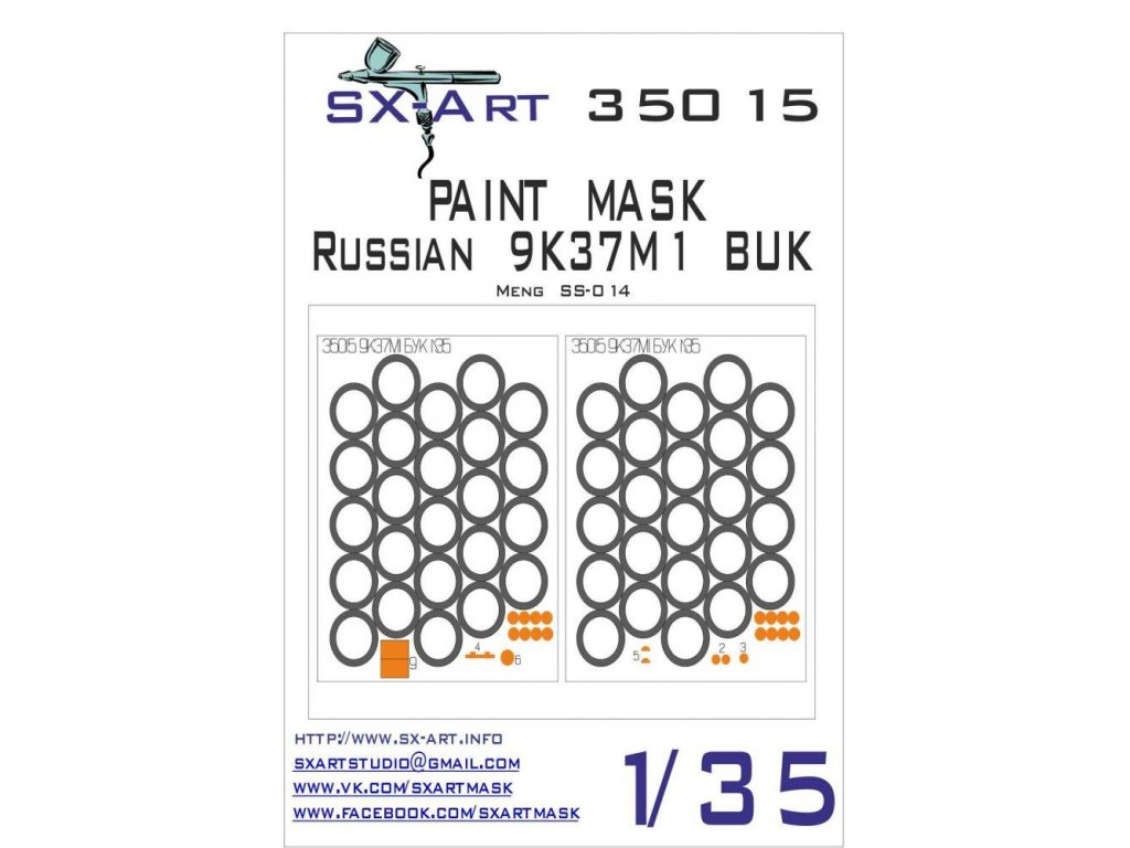 SX-ART 1/35 Mask Russian 9K37M1 BUK Painting Mask for MENG SS014