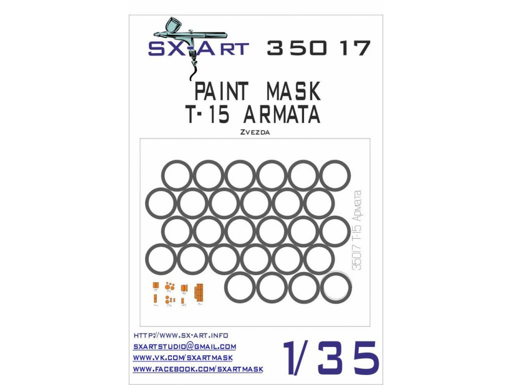 SX-ART 1/35 Mask T-15 ARMATA Painting Mask for ZVE