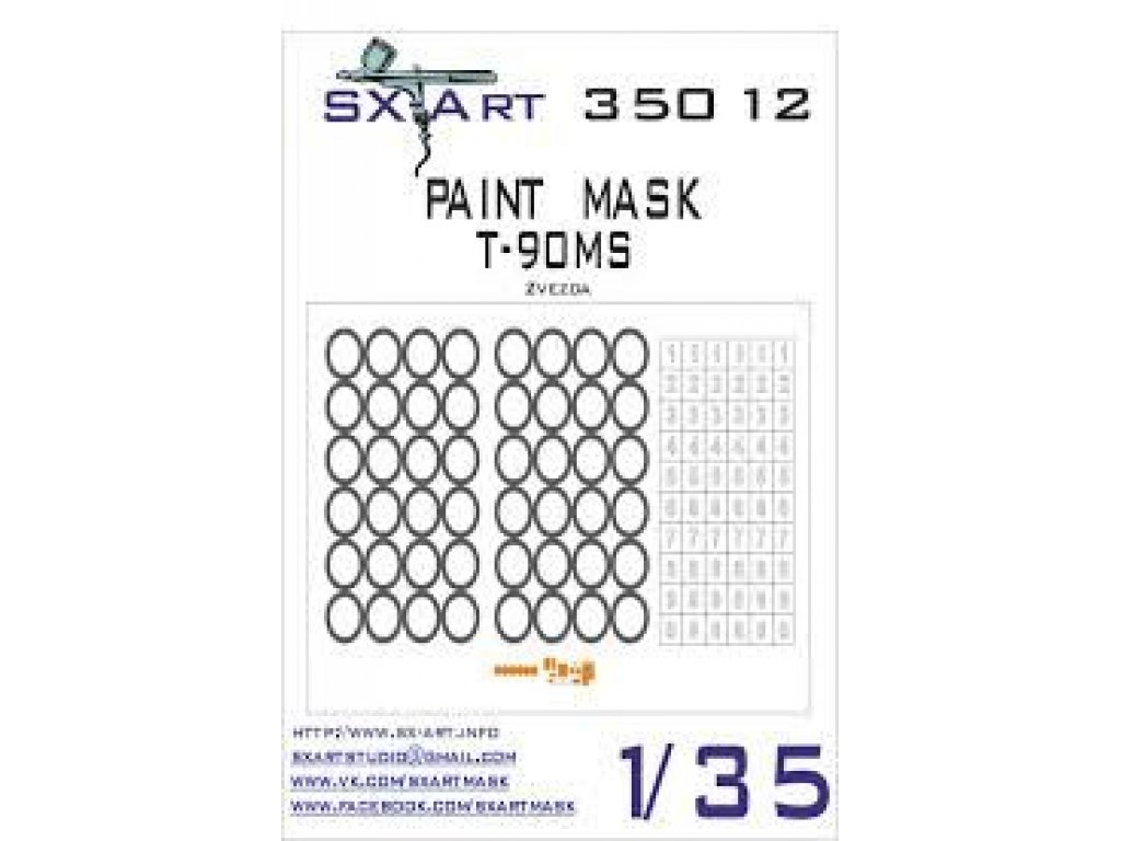 SX-ART 1/35 Mask T-90MS Painting Mask for ZVE