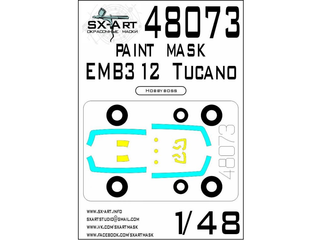 SX-ART 1/48 EMB312 Tucano Painting mask for HBB