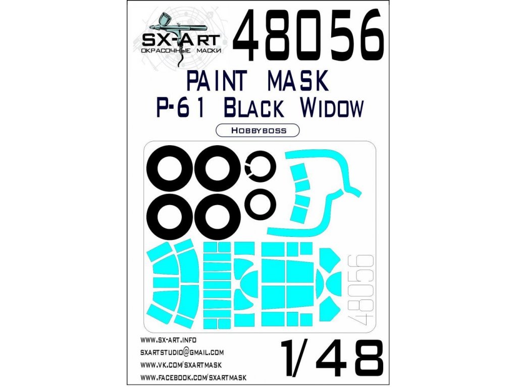 SX-ART 1/48 P-61 Black Widow Painting mask for HBB