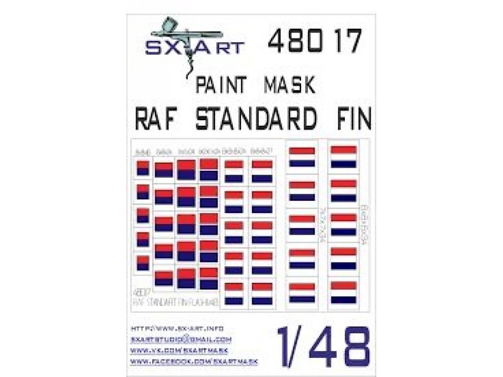 SX-ART 1/48 RAF Standard Fin Painting Mask