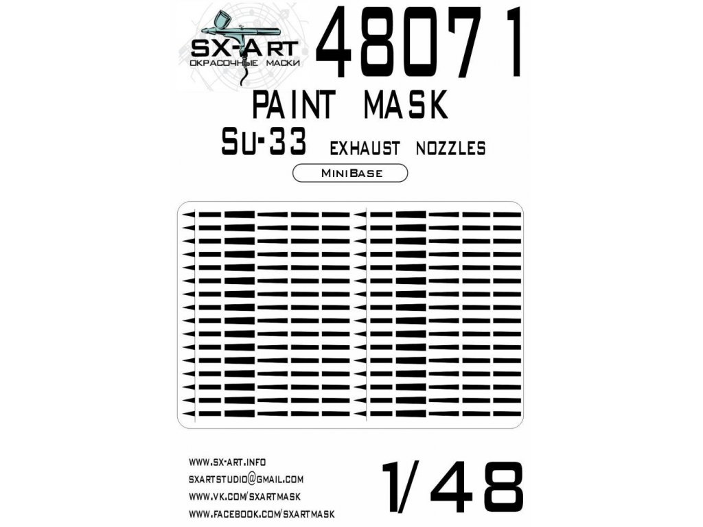 SX-ART 1/48 Su-33 Painting mask EXH.NOZZLES for MINIBASE