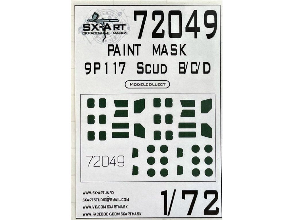 SX-ART 1/72 9P117 Scud B/C/D Painting mask for MODELCOLLECT