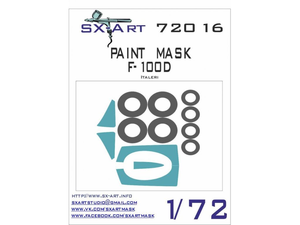 SX-ART 1/72 F-100D Painting Mask for ITAL