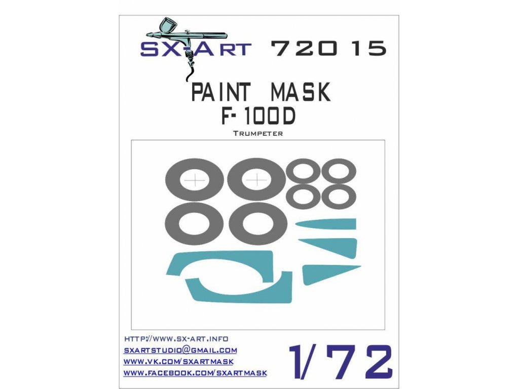 SX-ART 1/72 F-100D Painting Mask for TRU