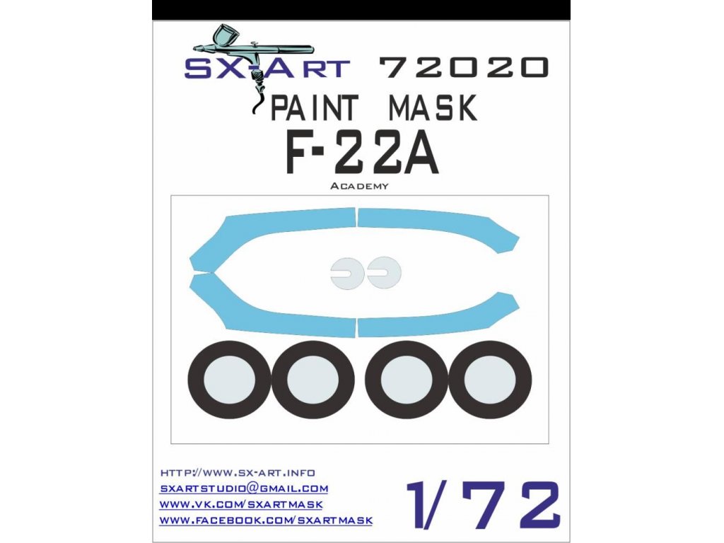 SX-ART 1/72 F-22A Painting Mask for ACA
