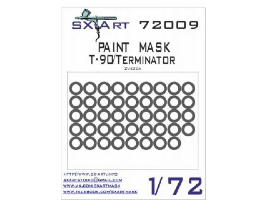 SX-ART 1/72 T-90/Terminator Painting Mask for ZVE
