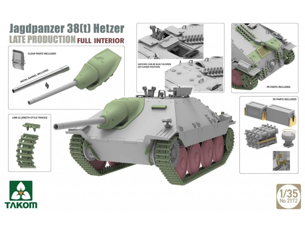 TAKOM 1/35 Jagdpanzer 38(t) Hetzer Late Production With Full Interior