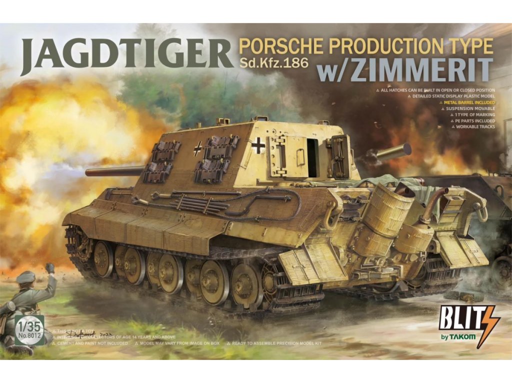 TAKOM 1/35 Jagdtiger Porsche Production Type w/Zimmerit Sd.Kfz.186
