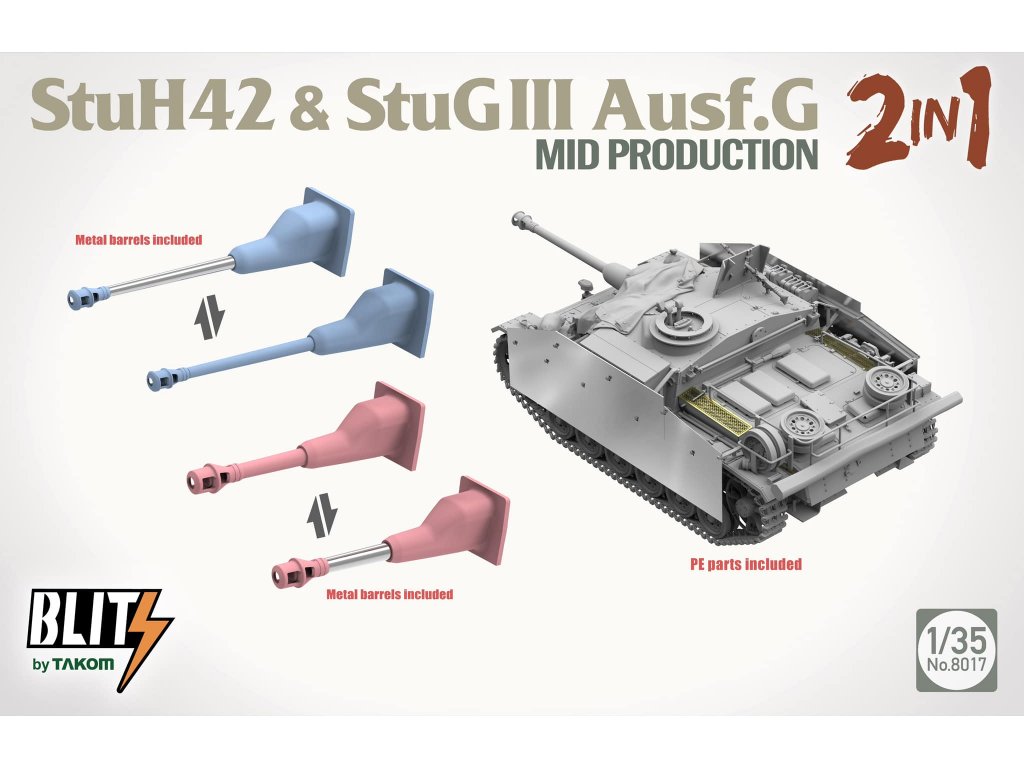 TAKOM 1/35 StuH 42 & StuG III Ausf.G Mid Prodution 2 in 1