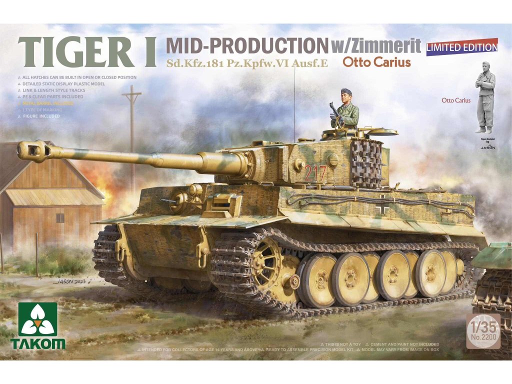 TAKOM 1/35 Tiger I Sd.Kfz.181 Mid-Production w/Zimmerit Limited Edition Otto Carius
