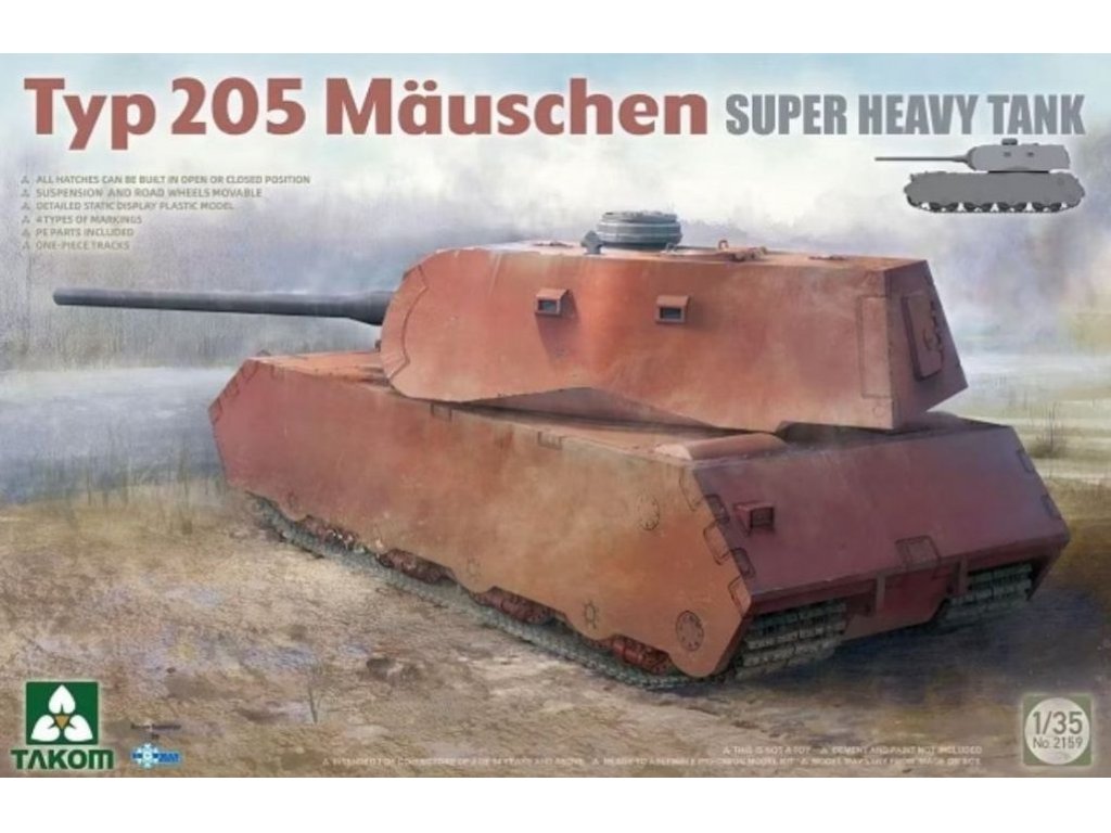 TAKOM 1/35 Typ 205 Mäuschen Super Heavy Tank