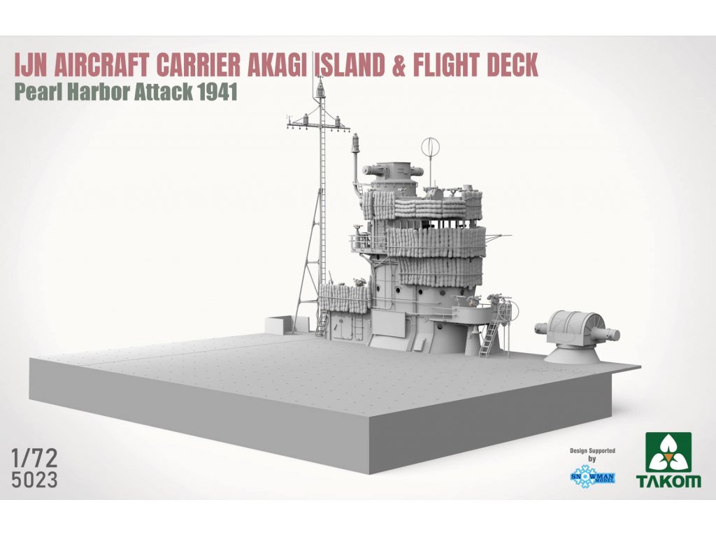 TAKOM 1/72 IJN Aircraft Carrier Akagi Island & Flight Deck Pearl Harbor Attack 1941