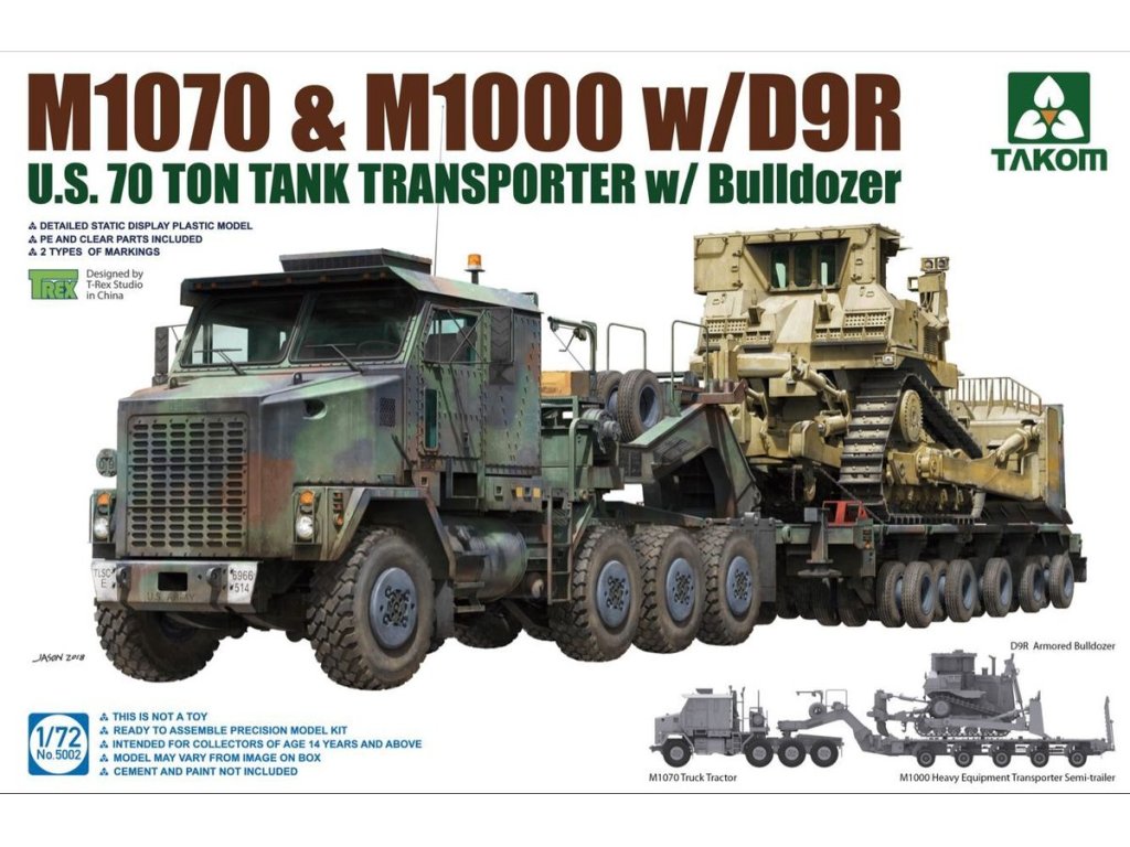 TAKOM 1/72 U.S. M1070 M1000 w/D9R w/Bulldozer