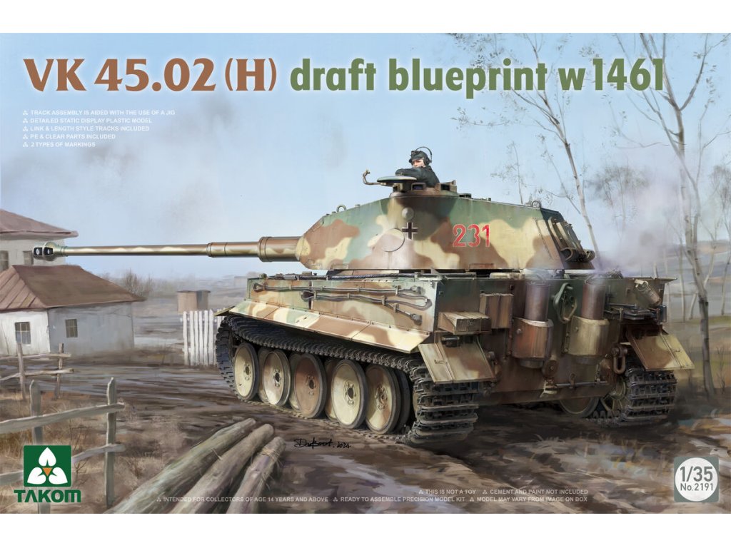 TAKOM 2191 1/35 VK 45.02 (H) Draft Blueprint w 1461